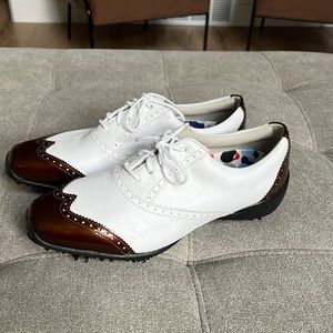 Footjoy Women’s LoPro Brown/ White Wingtip Golf Shoes BRAND NEW